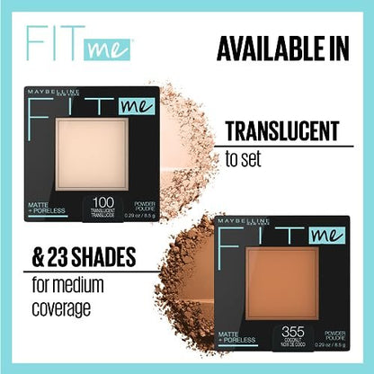 Maybelline Fit Me Matte + Poreless Pressed Face Powder Makeup & Setting Powder - Sun Beige (310), 0.29 oz