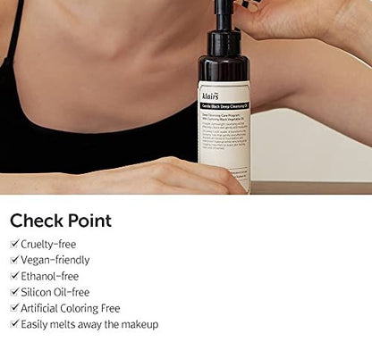 DearKlairs Gentle Black Cleansing Oil - 5.07 oz | Vegan, Non-Irritating Facial Cleanser for Sensitive Skin Avelisse