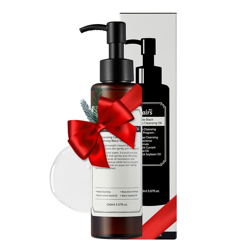 DearKlairs Gentle Black Cleansing Oil - 5.07 oz | Vegan, Non-Irritating Facial Cleanser for Sensitive Skin Avelisse