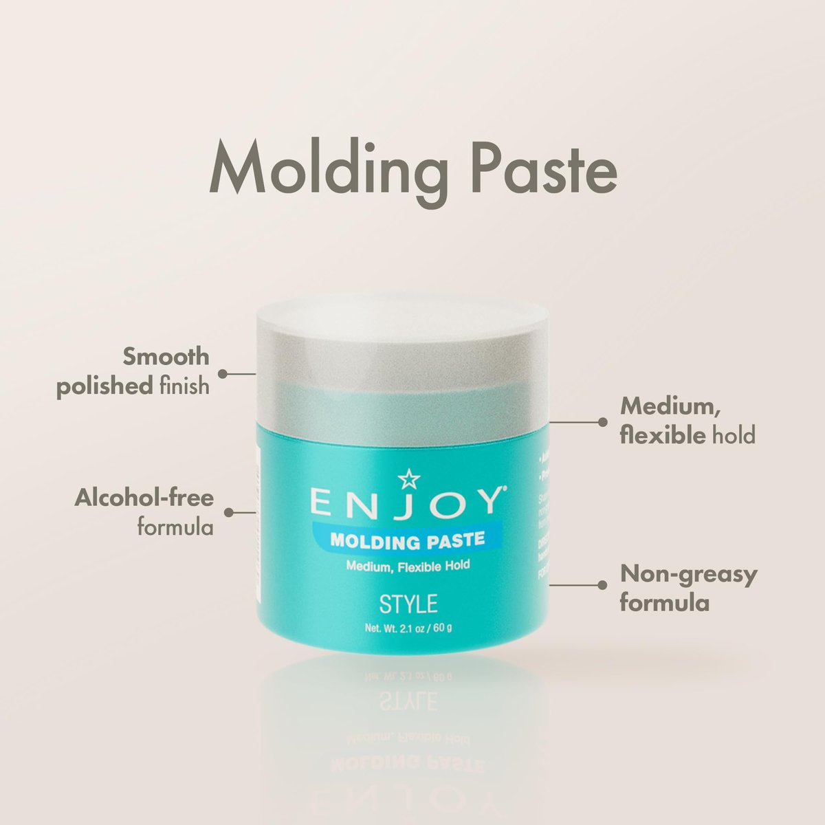Enjoy Molding Paste – Medium Flexible Hold & Incredible Shine, Non-Greasy Moveable Texture, 2.1 oz Avelisse