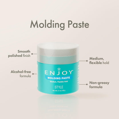 Enjoy Molding Paste – Medium Flexible Hold & Incredible Shine, Non-Greasy Moveable Texture, 2.1 oz Avelisse