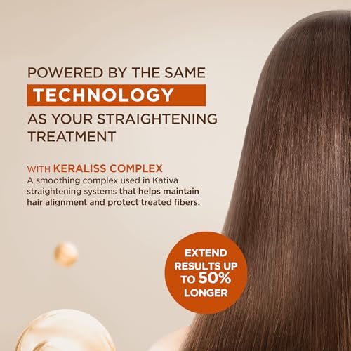 KATIVA Brazilian Post Straightening Treatment Kit – Shampoo, Conditioner & Mask with Keraliss Complex & Vegetal Keratin – Helps Prolong Straightening Up to 18 Weeks – 8.45 Fl Oz Each Avelisse