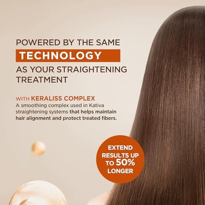 KATIVA Brazilian Post Straightening Treatment Kit – Shampoo, Conditioner & Mask with Keraliss Complex & Vegetal Keratin – Helps Prolong Straightening Up to 18 Weeks – 8.45 Fl Oz Each Avelisse