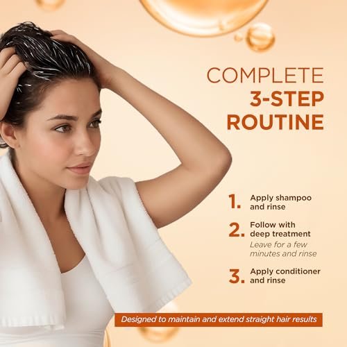 KATIVA Brazilian Post Straightening Treatment Kit – Shampoo, Conditioner & Mask with Keraliss Complex & Vegetal Keratin – Helps Prolong Straightening Up to 18 Weeks – 8.45 Fl Oz Each Avelisse