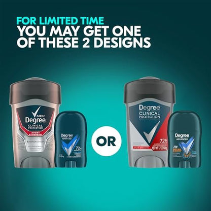 Degree Men Clinical Protection Antiperspirant Deodorant, Sport Strength 72H, Soft Solid, 1.7 oz (Pack of 4) + Travel Size Cool Rush Avelisse