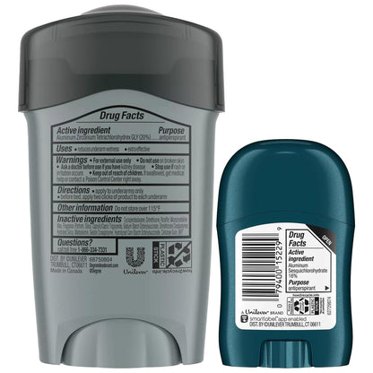 Degree Men Clinical Protection Antiperspirant Deodorant, Sport Strength 72H, Soft Solid, 1.7 oz (Pack of 4) + Travel Size Cool Rush Avelisse