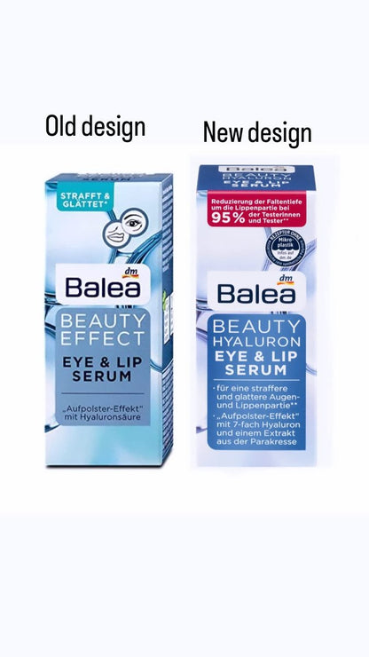 Balea Beauty Effect Eye-Contour & Lip Serum - Smoothing, Firming, Long-Lasting Moisture - 15ml