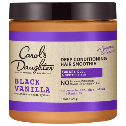 Carol's Daughter Black Vanilla Hair Smoothie - Shea Butter Hair Mask for Dry, Curly, Wavy, and Natural Hair, 8 oz