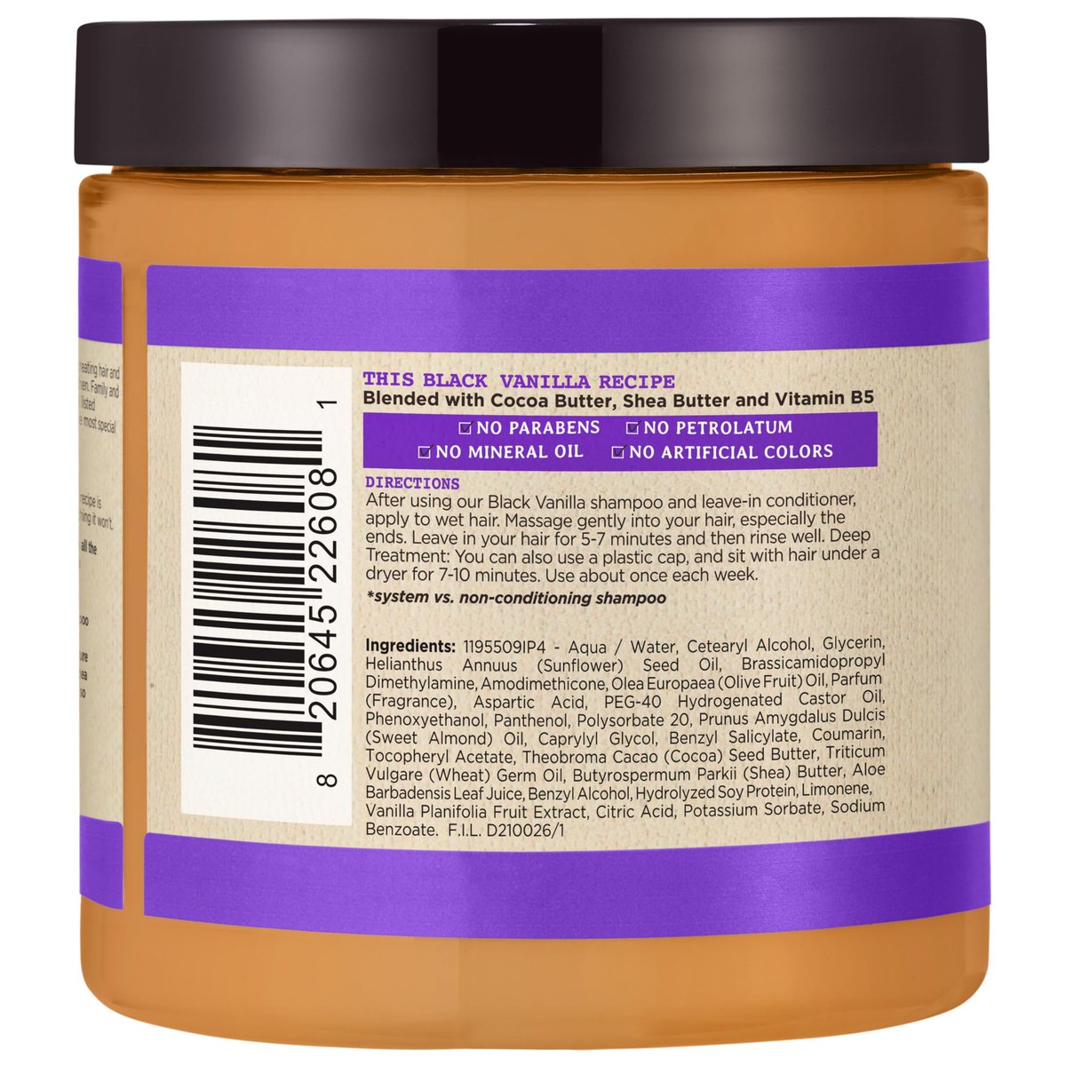 Carol's Daughter Black Vanilla Hair Smoothie - Shea Butter Hair Mask for Dry, Curly, Wavy, and Natural Hair, 8 oz - görsel 9