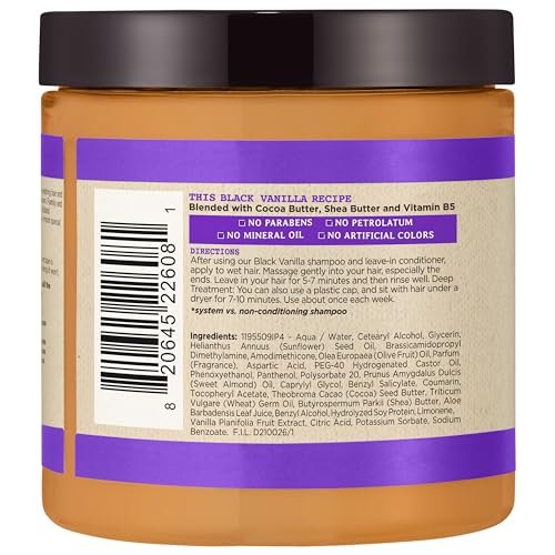Carol's Daughter Black Vanilla Sulfate Free Shampoo and Conditioner Set for Curly, Wavy or Natural Hair, Moisturizing Hair Care for Dry, Damaged Split Ends, 12 Fl Oz Each Avelisse