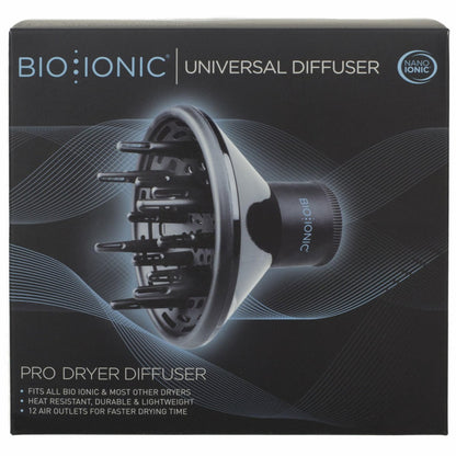 BIO IONIC Universal Diffuser for Hair Dryer – Frizz Control & Shine, Fits 2.25" Nozzle, Black Avelisse