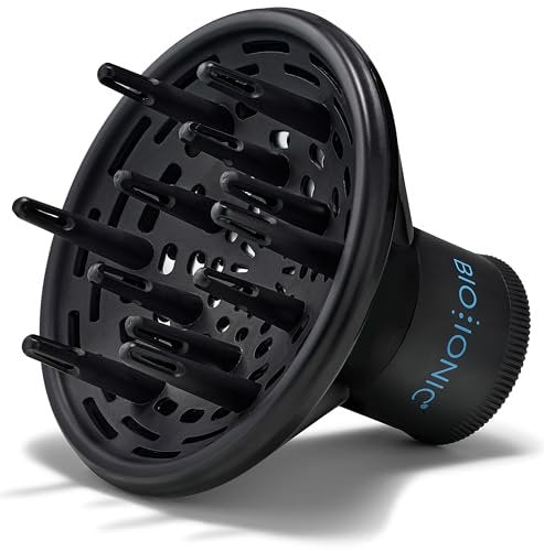 BIO IONIC Universal Diffuser for Hair Dryer – Frizz Control & Shine, Fits 2.25" Nozzle, Black Avelisse