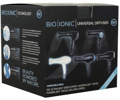 BIO IONIC Universal Diffuser for Hair Dryer – Frizz Control & Shine, Fits 2.25" Nozzle, Black Avelisse