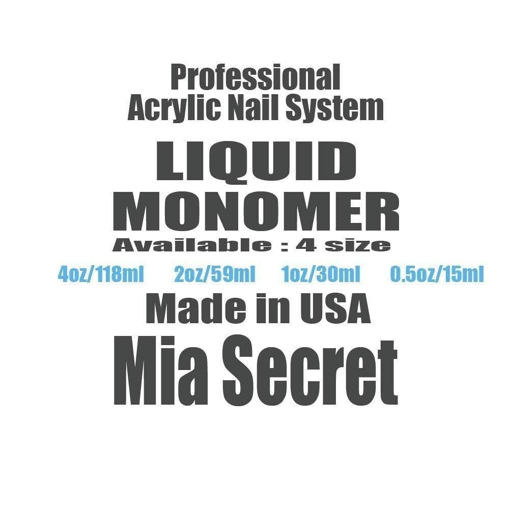 Mia Secret 4oz Liquid Monomer + 4oz Clear Acrylic Powder Nail Art System – Professional Acrylic Nail Kit Avelisse