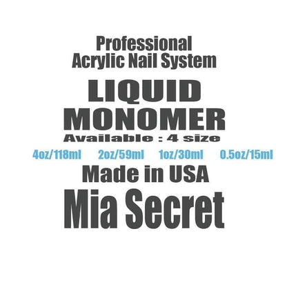 Mia Secret 4oz Liquid Monomer + 4oz Clear Acrylic Powder Nail Art System – Professional Acrylic Nail Kit Avelisse