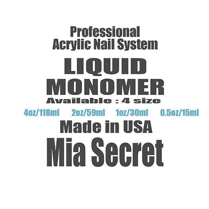 Mia Secret 4oz Liquid Monomer + 4oz Clear Acrylic Powder Nail Art System – Professional Acrylic Nail Kit Avelisse