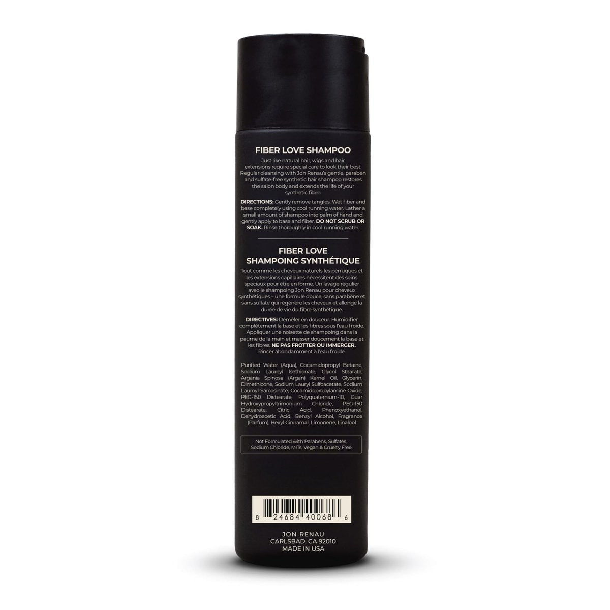 Jon Renau Fiber Love Shampoo for Synthetic Wigs - Paraben & Sulfate Free, Moisturizing Cleanser (8.5 oz) Avelisse