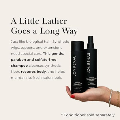 Jon Renau Fiber Love Shampoo for Synthetic Wigs - Paraben & Sulfate Free, Moisturizing Cleanser (8.5 oz) Avelisse