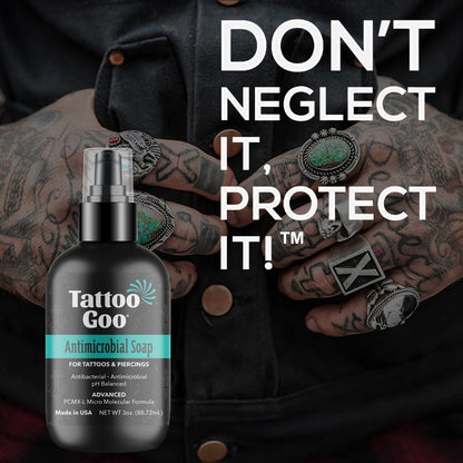 Tattoo Goo Cleansing Soap – pH Balanced Tattoo & Piercing Aftercare, 3 oz – Fragrance-Free, No Residue