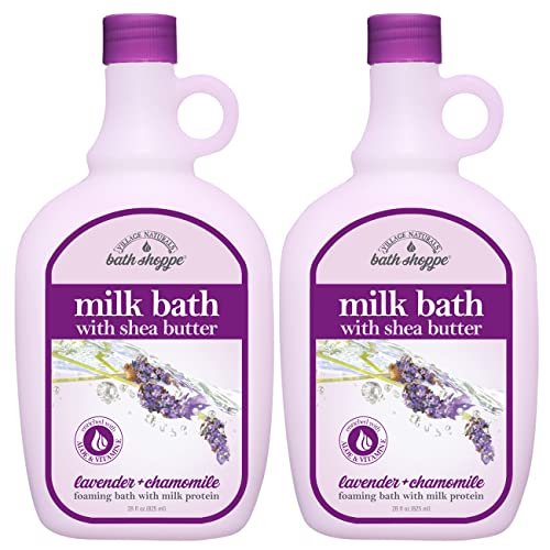 Village Naturals Bath Shoppe Moisturizing Lavender Chamomile Milk Bath - Hydrates Skin with Shea Butter & Vitamin E, Pack of 2 (28 fl oz Each) - görsel 1