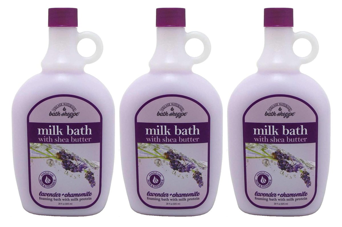 Village Naturals Therapy Bath Milk Ultra-Moist Lavender & Chamomile, 28 oz (3-Pack) Avelisse
