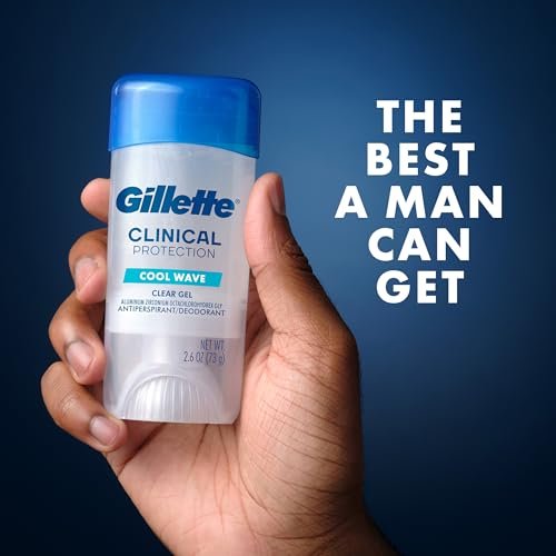 Gillette Clinical Antiperspirant and Deodorant for Men, 72-Hour Clinical Strength, Cool Wave Scent, Clear Gel, 2.6 oz Avelisse