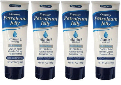 Fungoto Xtra Care Creamy Petroleum Jelly Skin Moisturizer with Vitamin E - 7 oz (Pack of 4)
