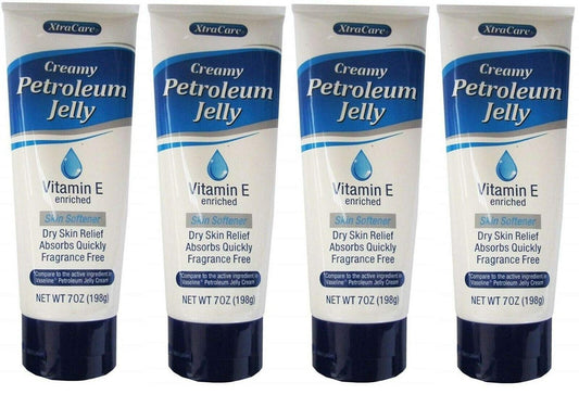 Fungoto Xtra Care Creamy Petroleum Jelly Skin Moisturizer with Vitamin E - 7 oz (Pack of 4)