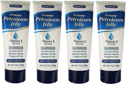 Fungoto Xtra Care Creamy Petroleum Jelly Skin Moisturizer with Vitamin E - 7 oz (Pack of 4)