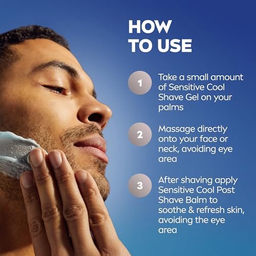 NIVEA MEN Sensitive Cool Shave Gel for Sensitive Skin, Alcohol Free with Chamomile Extract, 7 oz (Pack of 3) - görsel 16