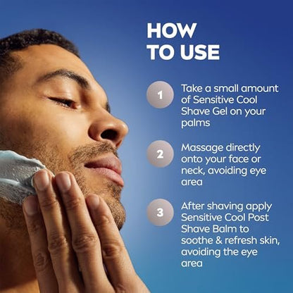 NIVEA MEN Sensitive Cool Shave Gel for Sensitive Skin, Alcohol Free with Chamomile Extract, 7 oz (Pack of 3)