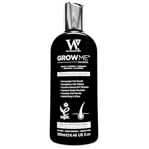 Watermans Grow Me Organic Hair Growth Shampoo with Biotin, Rosemary, Caffeine & Argan Oil for Fuller, Thicker-Looking Hair – 8.45 fl oz Avelisse