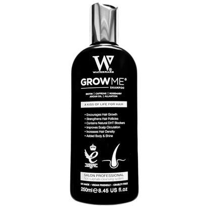 Watermans Grow Me Organic Hair Growth Shampoo with Biotin, Rosemary, Caffeine & Argan Oil for Fuller, Thicker-Looking Hair – 8.45 fl oz Avelisse