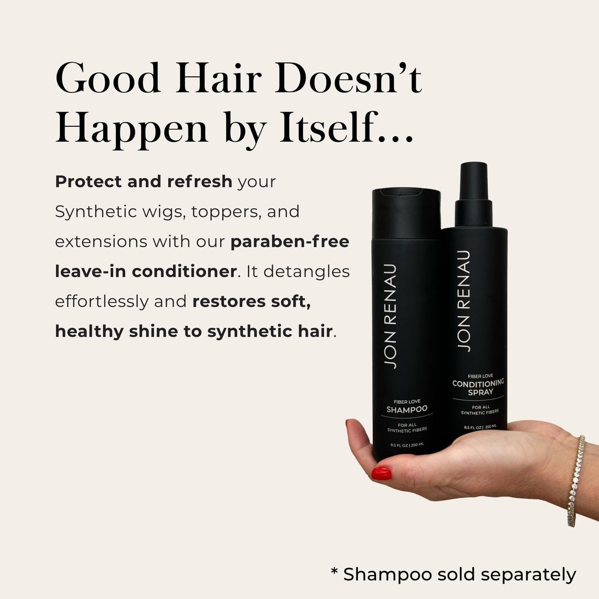 Jon Renau Fiber Love Synthetic Conditioning Spray – Leave-In Conditioner & Detangler for Wigs & Hair Extensions, Paraben & Sulfate Free Wig Care, 8.5 oz Avelisse