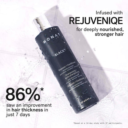 MONAT Black Shampoo + Conditioner – 2-in-1 Formula for Stronger, Healthier-Looking Hair – Cleanses and Conditions in One Step – All Hair Types – 8 fl oz Avelisse