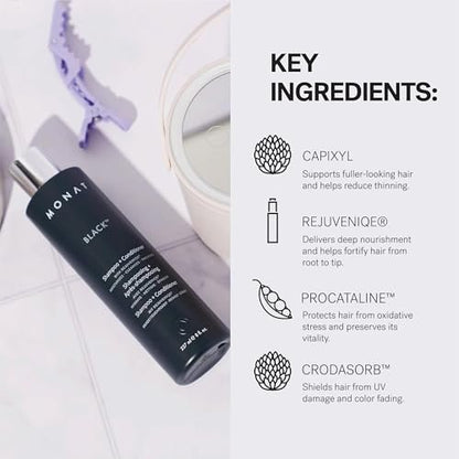 MONAT Black Shampoo + Conditioner – 2-in-1 Formula for Stronger, Healthier-Looking Hair – Cleanses and Conditions in One Step – All Hair Types – 8 fl oz Avelisse