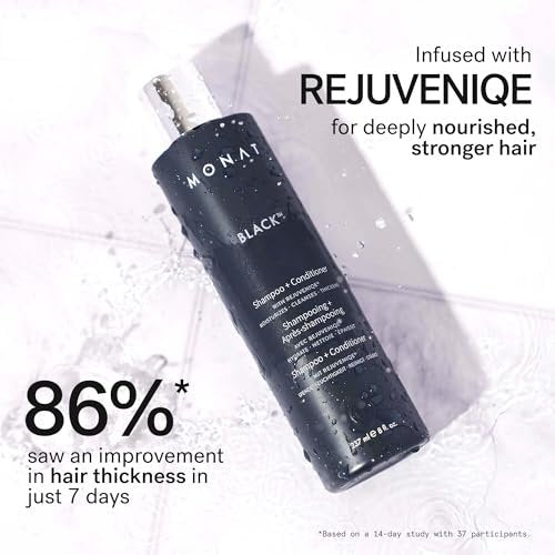 MONAT Black Shampoo + Conditioner – 2-in-1 Formula for Stronger, Healthier-Looking Hair – Cleanses and Conditions in One Step – All Hair Types – 8 fl oz Avelisse