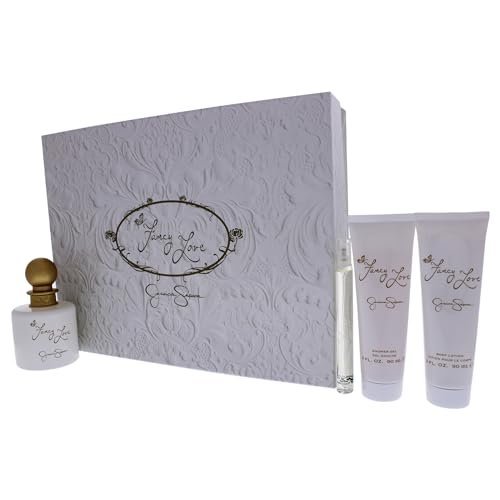Fancy Love by Jessica Simpson Women's 4-Piece Fragrance Gift Set - EDP Spray, Mini Spray, Body Lotion & Bath Shower Crème Avelisse