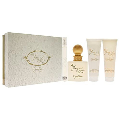Fancy Love by Jessica Simpson Women's 4-Piece Fragrance Gift Set - EDP Spray, Mini Spray, Body Lotion & Bath Shower Crème Avelisse
