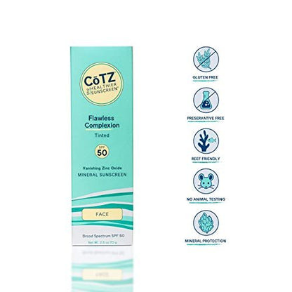 CoTZ Flawless Complexion Lightly Tinted Mineral Sunscreen SPF 50 - 2.5 oz Avelisse