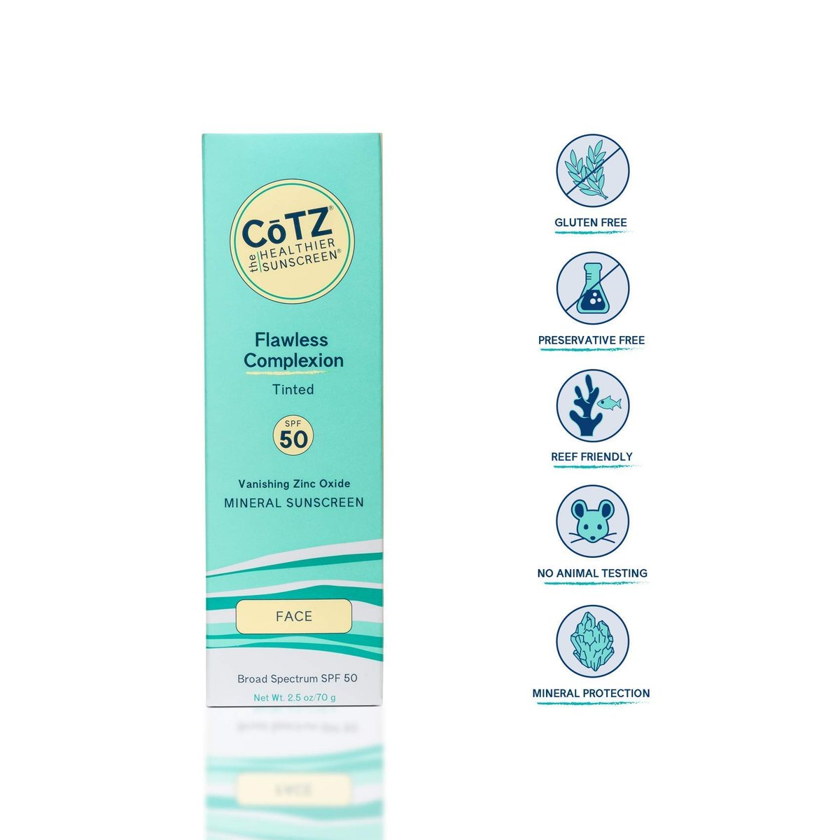 CoTZ Flawless Complexion Lightly Tinted Mineral Sunscreen SPF 50 - 2.5 oz Avelisse
