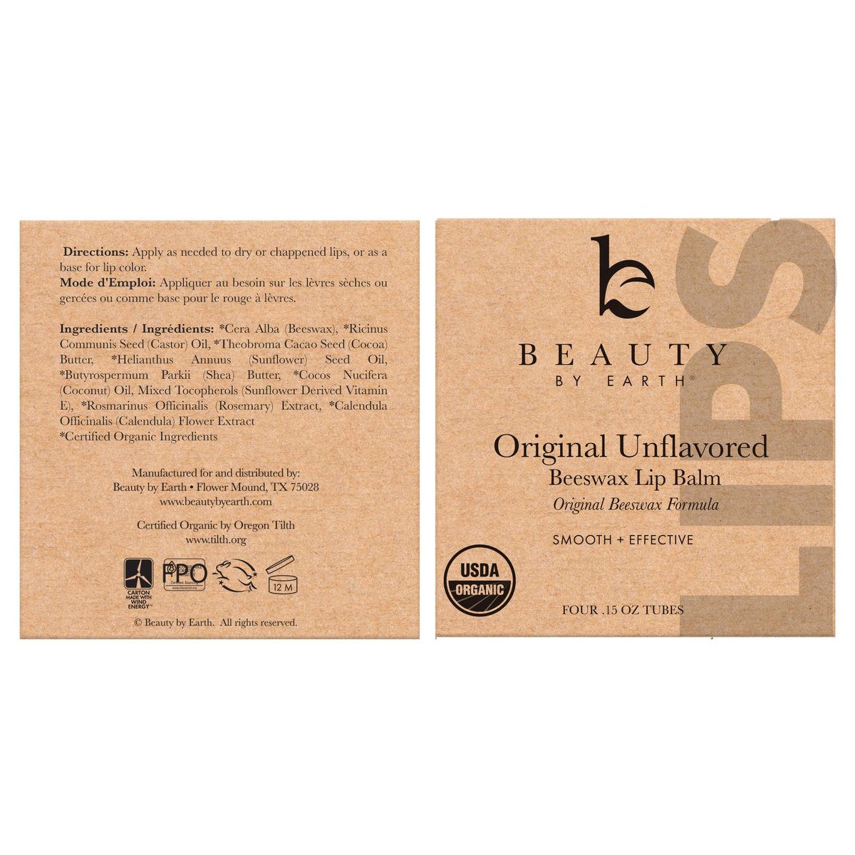 USDA Organic Lip Balm - 4 Pack Unflavored Chapstick for Dry Lips, Natural Lip Moisturizer, Beauty Gifts for Her & Him - görsel 17