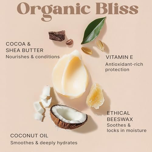 USDA Organic Lip Balm - 4 Pack Unflavored Chapstick for Dry Lips, Natural Lip Moisturizer, Beauty Gifts for Her & Him - görsel 10
