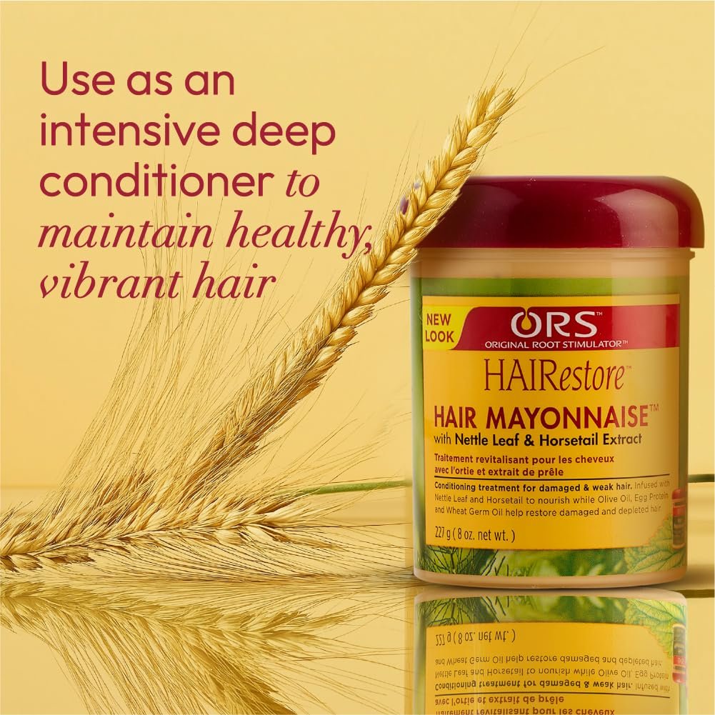 ORS HAIRestore Hair Mayonnaise with Nettle Leaf & Horsetail Extract – Deep Conditioner for Damaged Hair, 8 oz - görsel 7