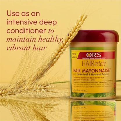 ORS HAIRestore Hair Mayonnaise with Nettle Leaf & Horsetail Extract – Deep Conditioner for Damaged Hair, 8 oz