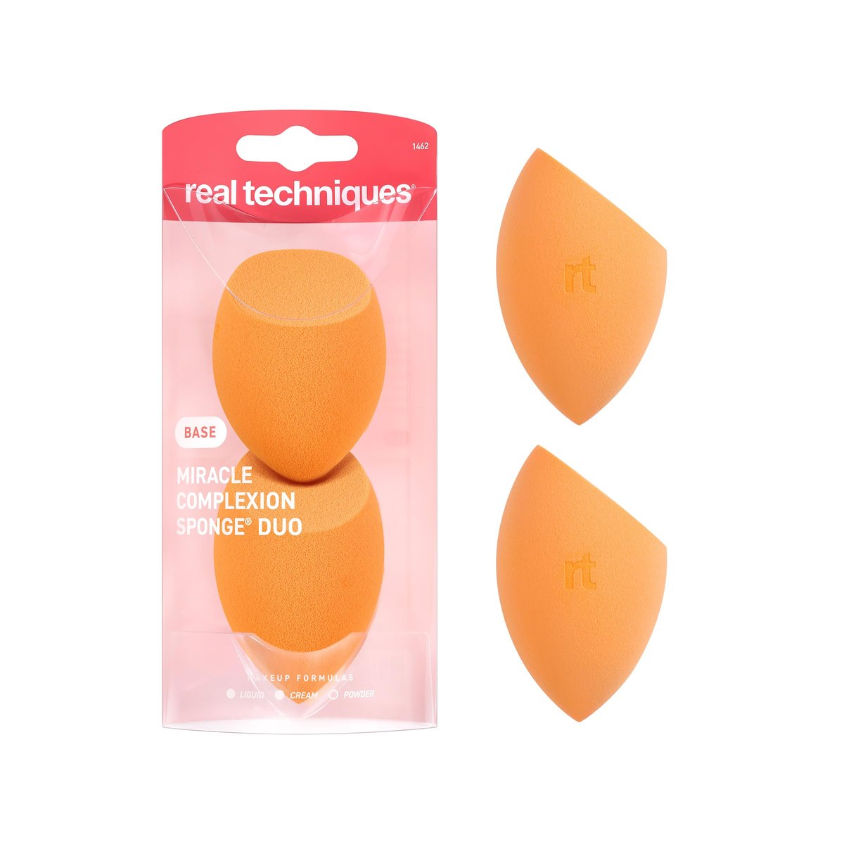 Real Techniques Miracle Complexion Sponge Duo – 2 Count Orange Makeup Blending Sponge - görsel 1