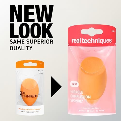 Real Techniques Miracle Complexion Sponge Duo – 2 Count Orange Makeup Blending Sponge - görsel 10