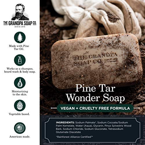The Grandpa Soap Company Pine Tar Bar Soap – 3-Pack, 4.25 oz Each – Original Wonder Soap for Cleansing, Deodorizing & Moisturizing - görsel 3