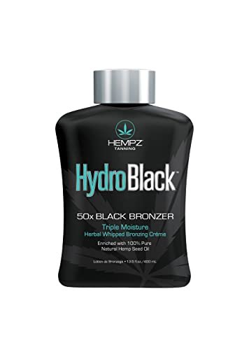 HEMPZ Hydroblack 50X Black Bronzer - Herbal Moisturizing Self Tanning Lotion for Tanning Beds, Beach, Sun 13.5 Fl Oz Avelisse