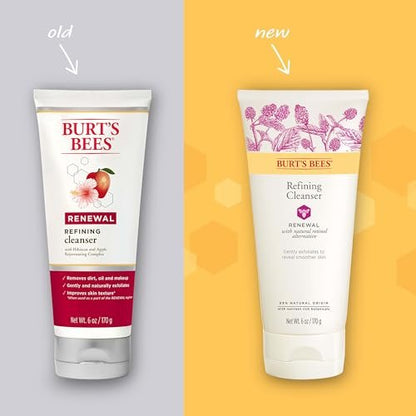 Burt's Bees Renewal Refining Cleanser with Bakuchiol, Natural Retinol Alternative, 6 oz